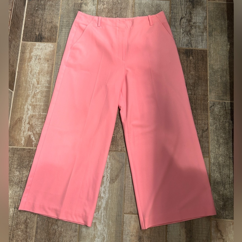 Trina Turk Vibrant Pink Cropped Wide-Leg Pants